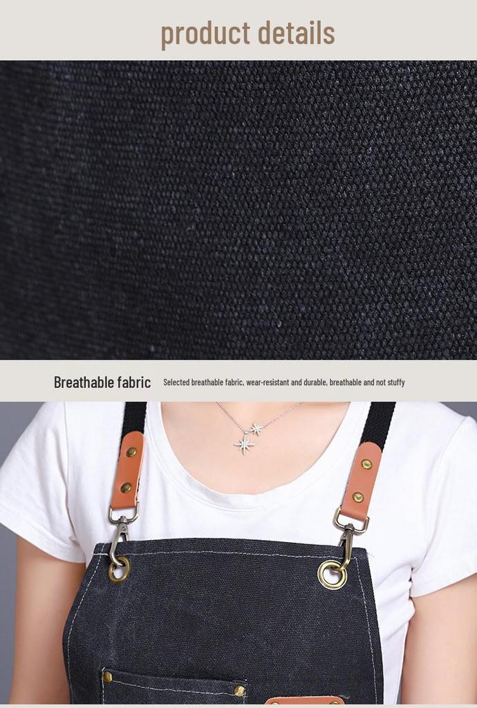 Waterproof Canvas Apron for Baking, Milk Tea Shops, and Catering