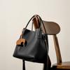 Summer New Fashion Leather Bucket Bag Niche First Layer Cowhide Retro Single Shoulder Diagonal Span Portable Vegetable Basket Bag