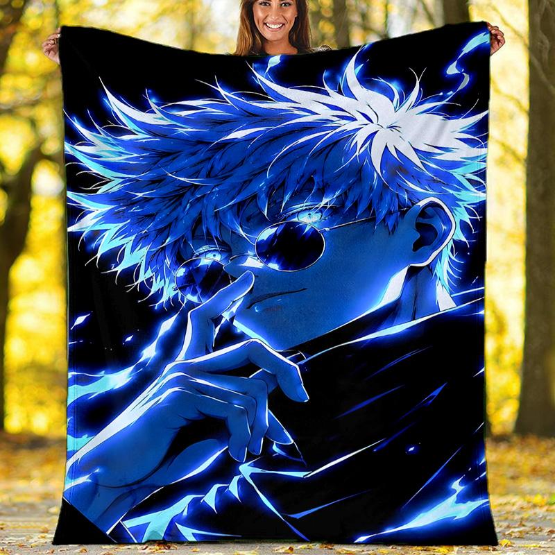 1pc Gojo Satoru (2) Theme Blanket - Digital Print, Polyester, Cozy for All Seasons, Perfect for Outdoor, and Travel
