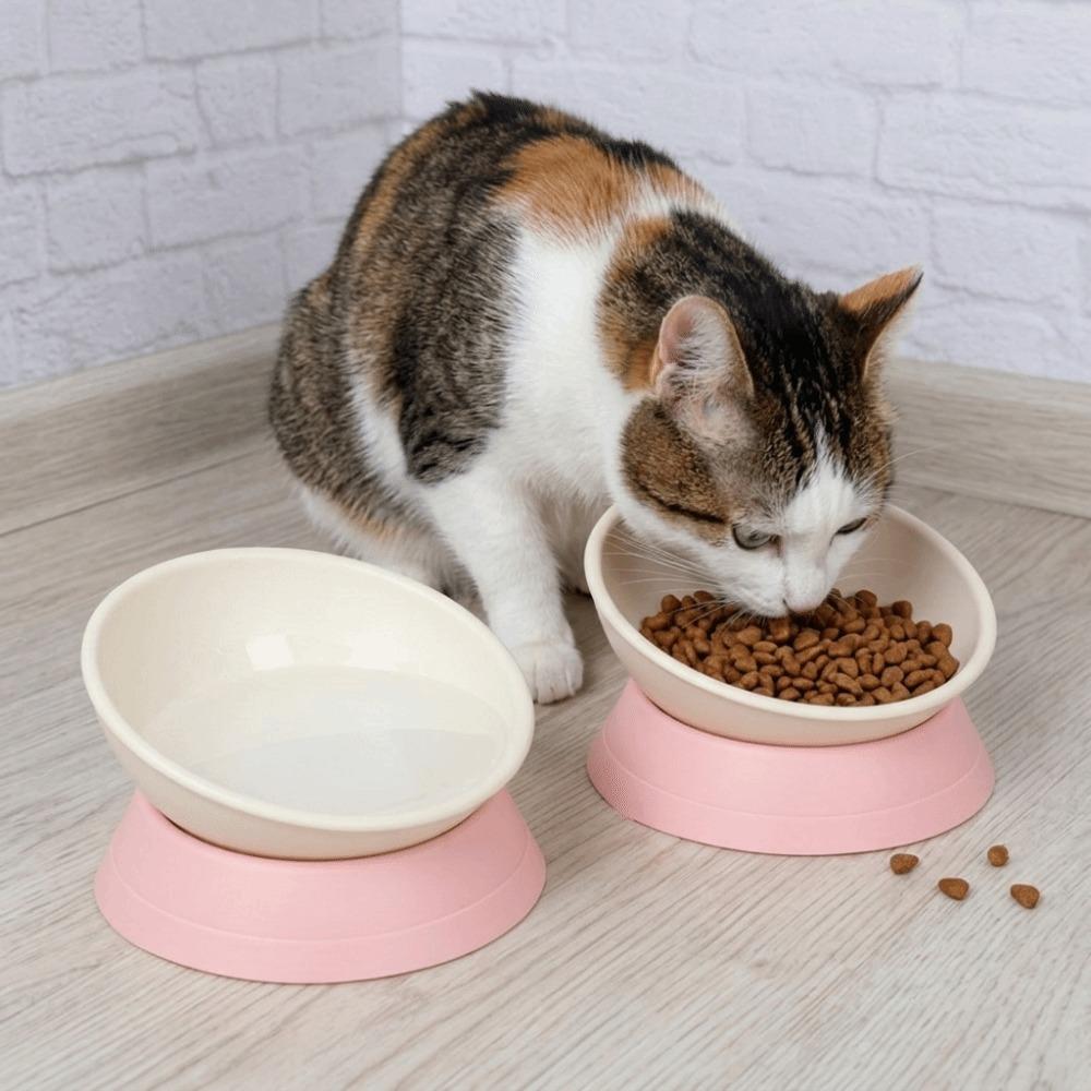 Slanted Mouth Tilted Pet Bowl Adjustable Angle Neck Care Bowl Anti-Slip Dish Water Drinking