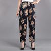WTEMPO Ice Silk Wide Leg Pants Mother's Loose Cropped Pants Elastic High Waist Thin Printed for Women In Spring Summer