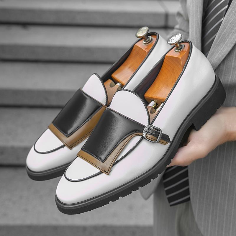 Fashion Slip on New men's loafersLuxury and British style Party and dance Nightclub Adult casual leather shoes 38-46 versatile Hot