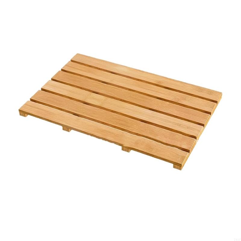 Bathroom Storage Platform with Open Slatted Top and Raised Feet for Shower Area, Sink Side, Tub Side, and Daily Use