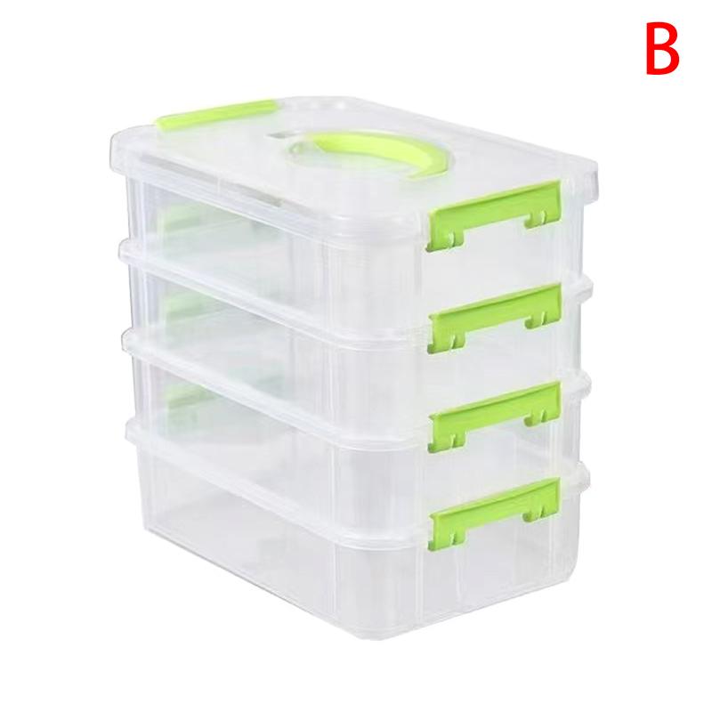 4 Layers Stackable Desk Storage Organizer Transparent Plastic Makeup Organizer Box Durable Jewelry Container Bins Drawer Table