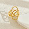 Stylish Retro 18K Gold-Plated Stainless Steel Open Ring - Elegant Titanium Steel Jewelry
