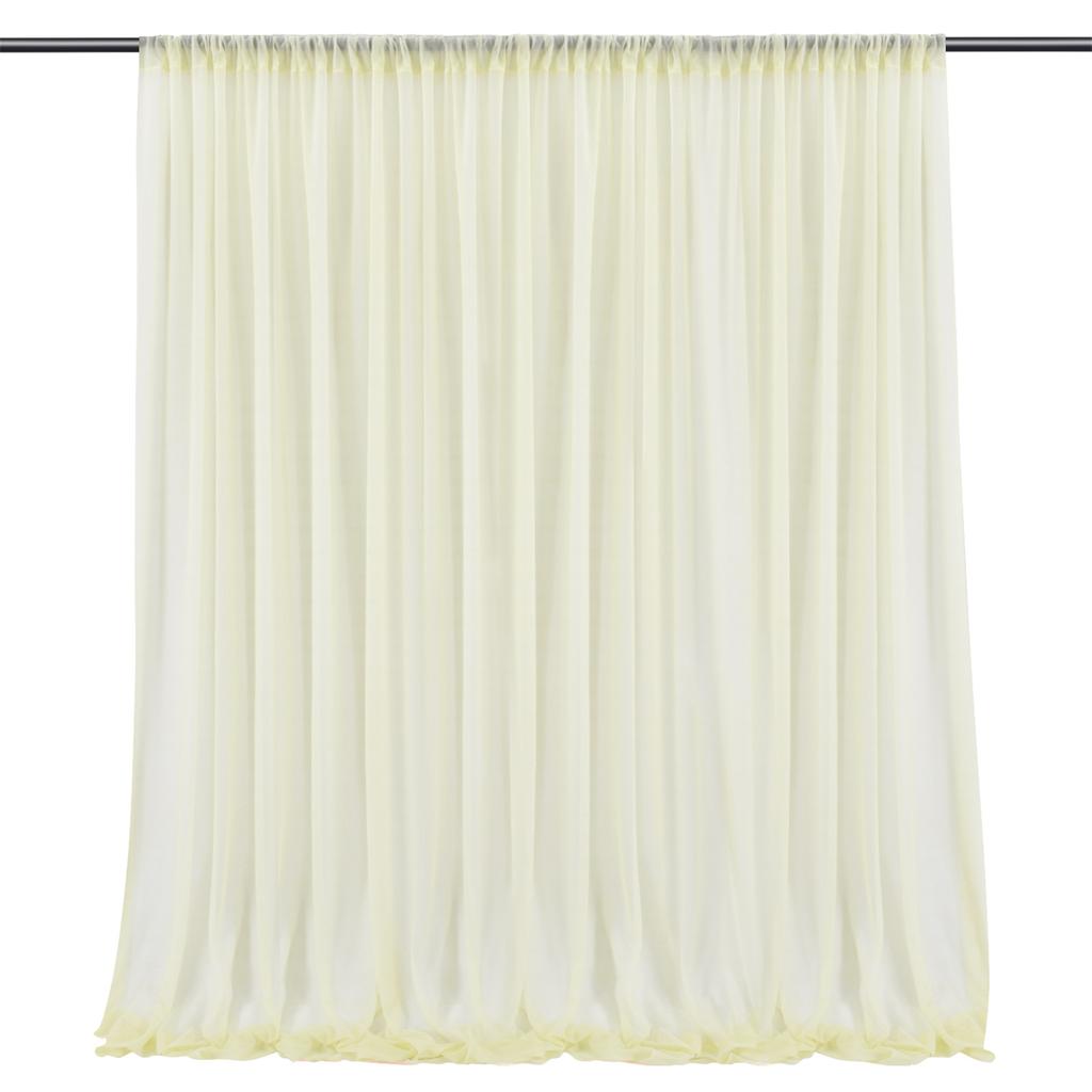 Backdrop Curtain Beige 1.5x2.5m Yarn Durable Backdrop Drape for Wedding Party Photo