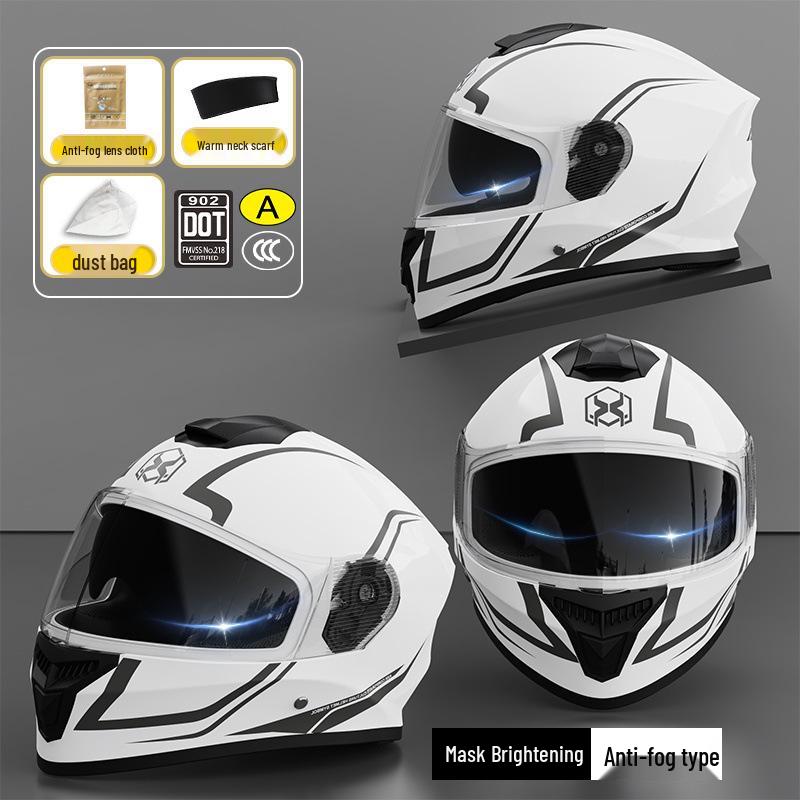 National Standard Certified Full Face Motorcycle Helmet - Four Seasons Universal, Warm, Anti-Fog