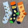Happy Socks Men's Colorful Cartoon Astronaut Planet Floral Mid-Calf Socks, Large Size - Trendy Swedish Brand.