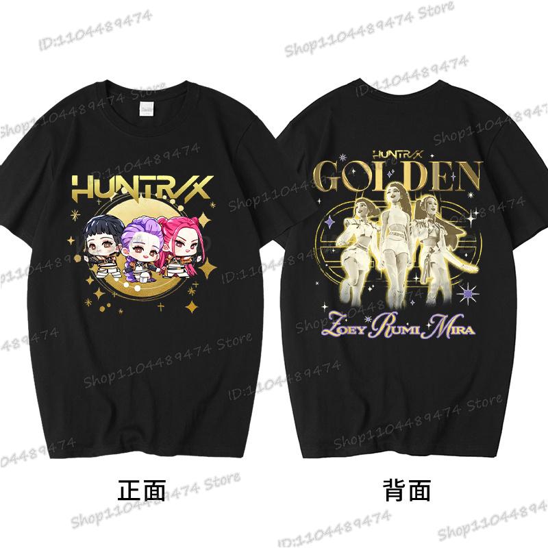 Harajuku KPop Demon Hunters Tshirts Vintage Cartoon Cotton T Shirt Hip Hop 2025 Hot Movie Tees Streetwear Women Men Tops Gifts