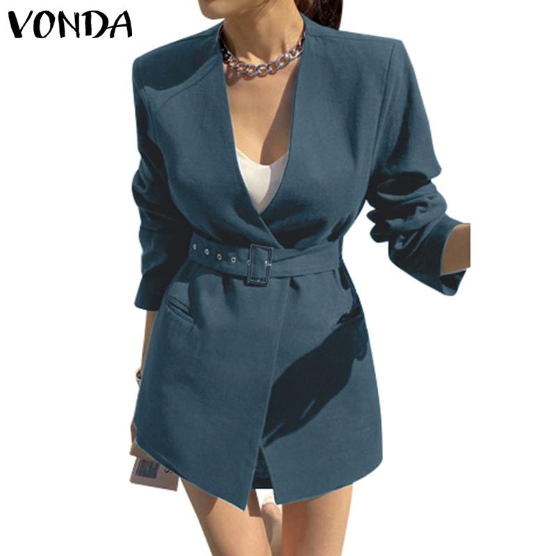 

Женский костюм VONDA с ​​длинными рукавами и открытыми лацканами 3XL