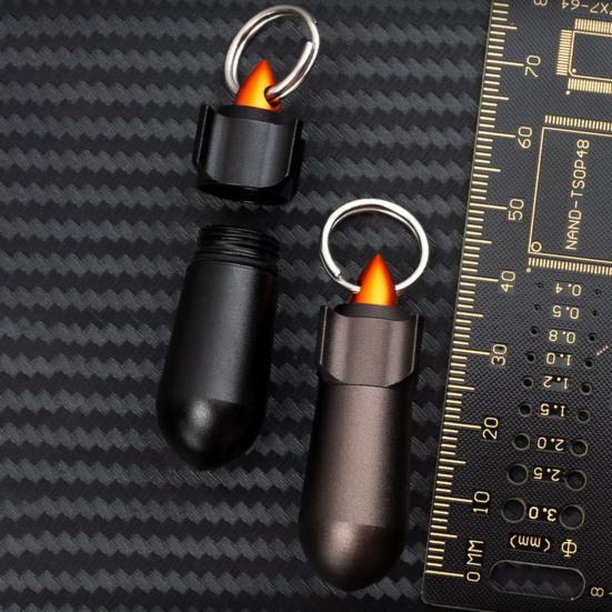 Mini Sealed Jar Waterproof Moisture-proof High Hardness Good Sealing Aluminum Alloy Keychain Tablet Bottle Camping Supply