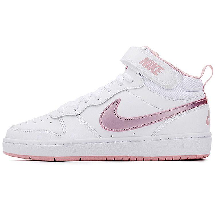 Nike Court Borough 2 Mid Blanc Rose Glaçé GS CD7782-105