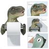 Drill-Free Dinosaur Toilet Paper Holder Wall Mounted Resin Paper Towel Dispenser  For Kitchen