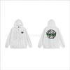 Stu Unisex Hooded Zip-Up Sweatshirt With Letter Print Fleece-Lined Oversized Fit Winter Casual Wear