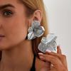 2026 New Fashion Exquisite Trendy Ginkgo Leaf Flower Stud Earrings Women Vintage Geometry Irregular Metal Piercing Ear Jewelry