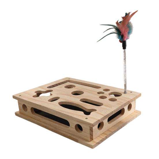 Cat Scratch Enrichment Box 3-in-1 Cat Scratch Puzzle Toy Cat Nail File Toy Protects