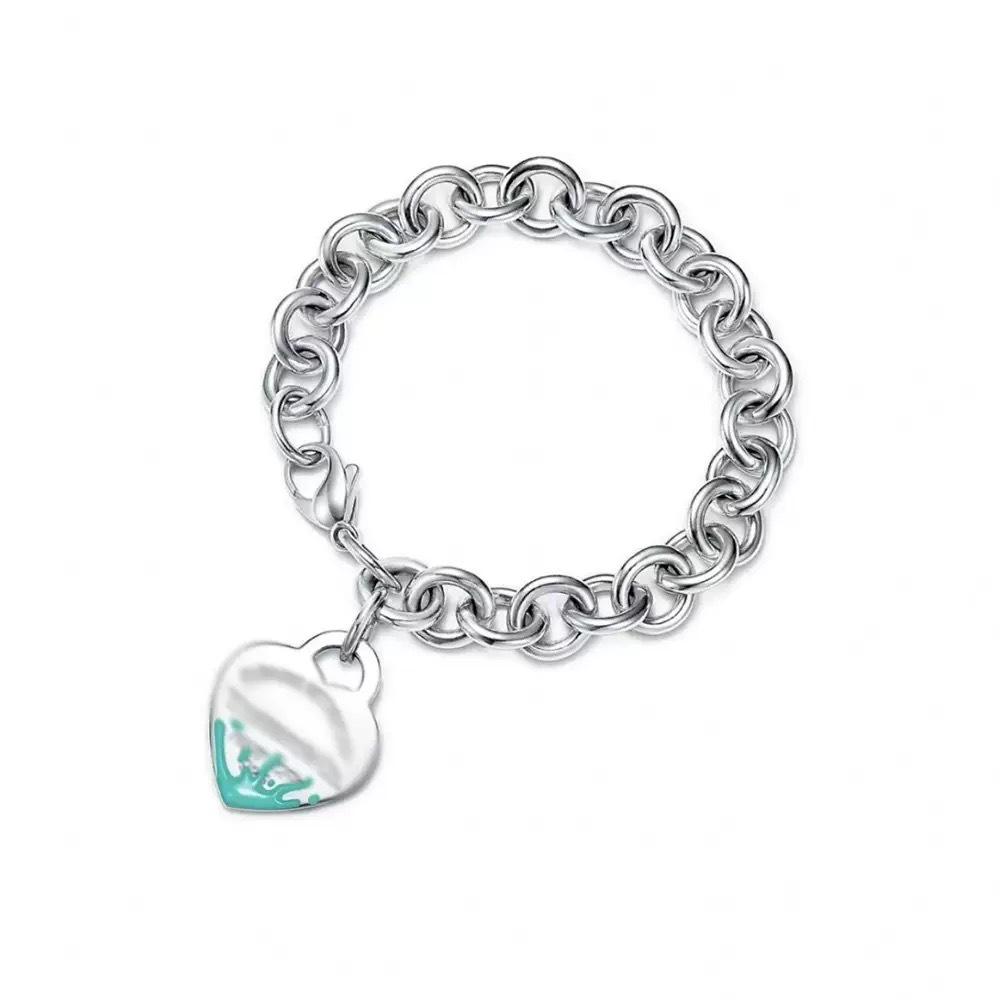 T-Familie Herzförmiges Emaille-Armband: Blaue, Rote, Rosa Herzen, Liebes-Rosenkranz, Runde Perlenkette - Perfektes Valentinstagsgeschenk für Freundin.