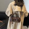 Hand carrying retro bowling bag women's 2025 new fashion shoulder bag texture messenger bag