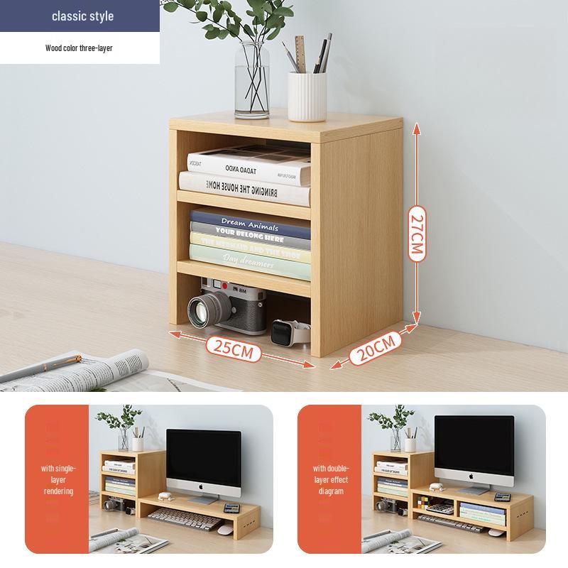 Desktop Monitor Stand and Laptop Riser with Office Storage