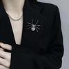 Vintage Pearl Spider Brooch for Women Men Punk Black Metal Zircon Geometric Animal Brooch Halloween Jewelry Accessories