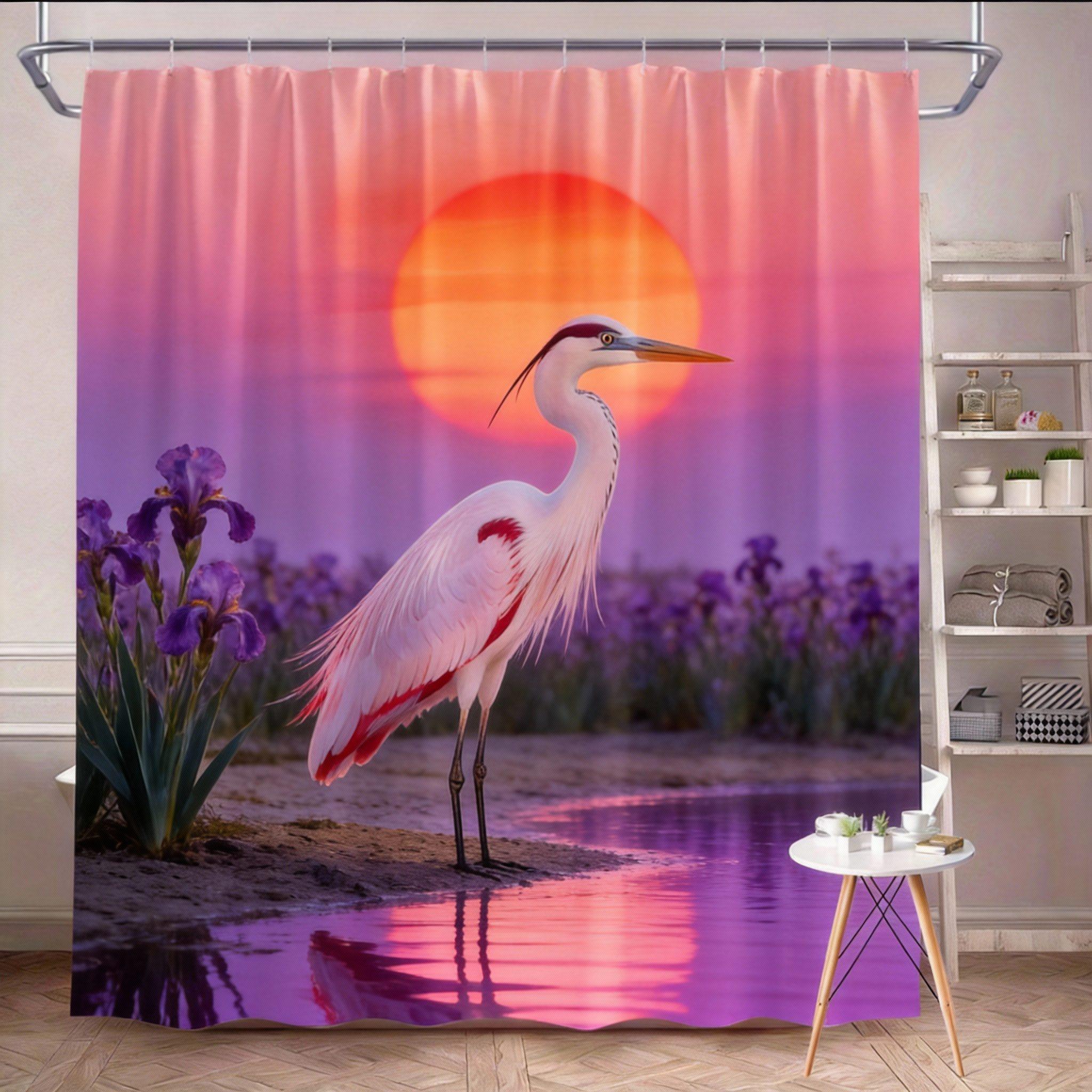 

Tropical Shower Curtain 180x180cm – Palm Leaves on White, Minimalist Green Botanical, Machine Washable, 12 Hooks 90X180cm(35x70in)