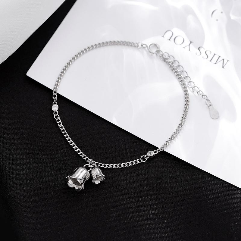 Lily of the Valley S925 Silver Zircon Bracelet for Women - Versatile & Artistic Design