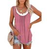T-shirt con gilet senza maniche a due strati finto da donna patchwork estivo Canotta con fondo da donna elegante casual allentata