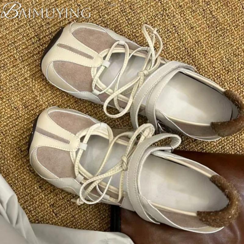 Square Toe Marie Janes Shoes Women Flat Sandals Ballet 2025 Trend Summer Sport Casual Sneaker Shoes Shallow Loafers Zapatillas