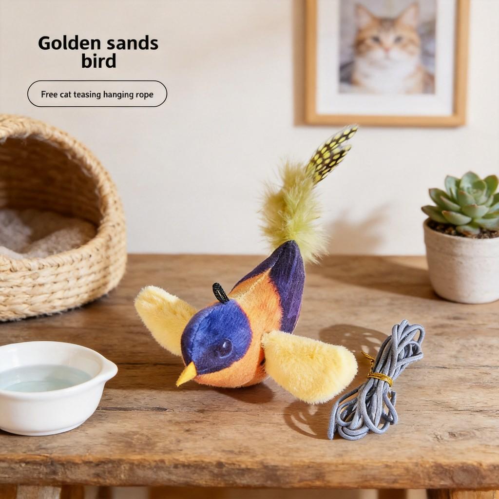 Giocattolo per Gatti Sonoro Uccellino Colorato Gioco Interattivo per Animali Domestici e Regalo