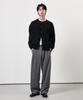 WHOLOVESART [Summer Fabric Added] Double-Pleat Wide Slacks Gray