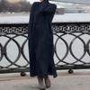 LYRIA New Autumn and Winter Loose Long Skirt Plus Velvet Sweatshirt Casual Dress Women Fashion Solid O Neck Long Sleeve Holiday Dress 5XL