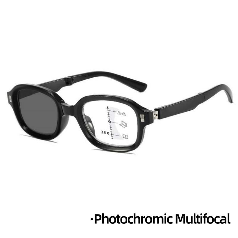 Portable Foldable Photochromic Reading Glasses Men Women Progressive Multifocal +1.0 To +4.0 Outdoor Presbyopia Glasses