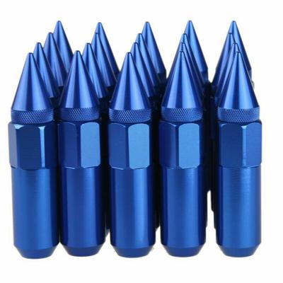 Hliníkové montované M12X1.5 špičaté matice pro kola Rozšířený tuner 60mm Kola / Ráfky Hliník 20ks Modré