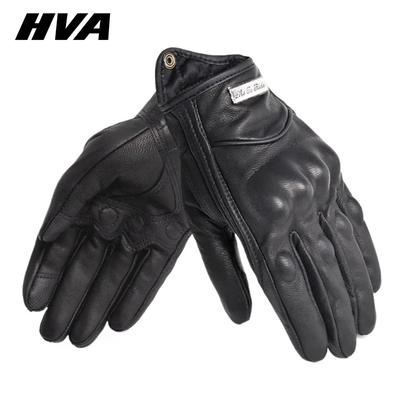 Guanti da Moto Estivi in Pelle Motocross Uomo Donna Retro Biker Ciclismo Motociclista Protetti Pelle di Capra Guanto Ciclismo Mtb