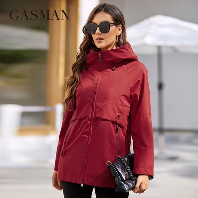 Nueva chaqueta de mujer primavera 2022 gabardina corta de alta calidad cazadora para mujer diseño con capucha prendas de vestir sólidas para mujer 8223
