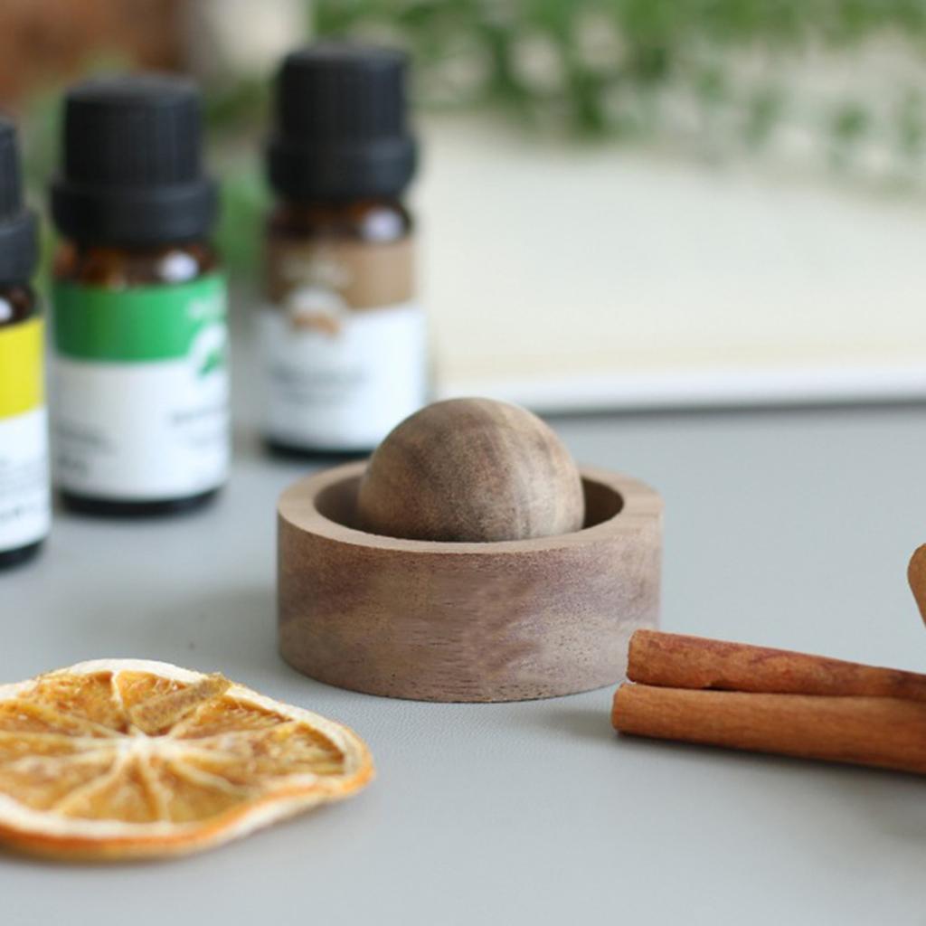 Natural Wood Essential Oil Diffuser Ball Handcrafted Solid Wood Aromatherapy Decor For Home Office And Car Use