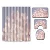 Fashion Textured Bathroom Shower Curtain Floor Mat Toilet Cover Foot Mat Four-Piece Pattern Size