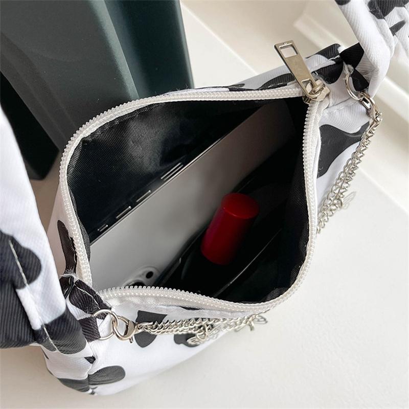 Trendy Reißverschluss Umhängetasche Mini Mode Schmetterling Muster Unterarm Tasche Kleine Stilvolle Kette Dekor Geldbörse