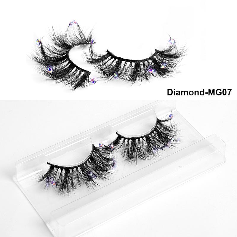 3D Three-Dimensional High Imitation Mink Hair With Diamond False Eyelashes, Natural Thick Grafted Eyelashes