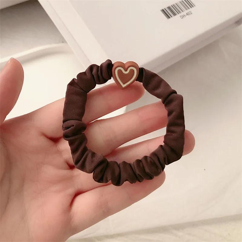 Elasticity Rubber Band Simple Temperament Solid Color Love Hair Ring Hair Accessories High Ponytail Durability for Women