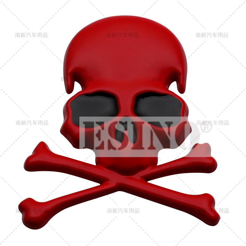 1 Stück Auto Styling Lustiger Totenkopf 3D Metall Chrom Zinklegierung Klebendes Emblem Auto Karosserie Kofferraum Kotflügel Abzeichen Aufkleber Decal Auto Zubehör