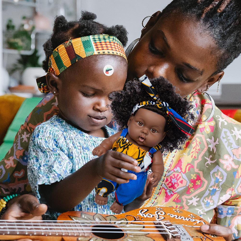 8 inch Black Dolls African Girl Dolls Lifelike Baby Play Doll for Kids Birthday Gift