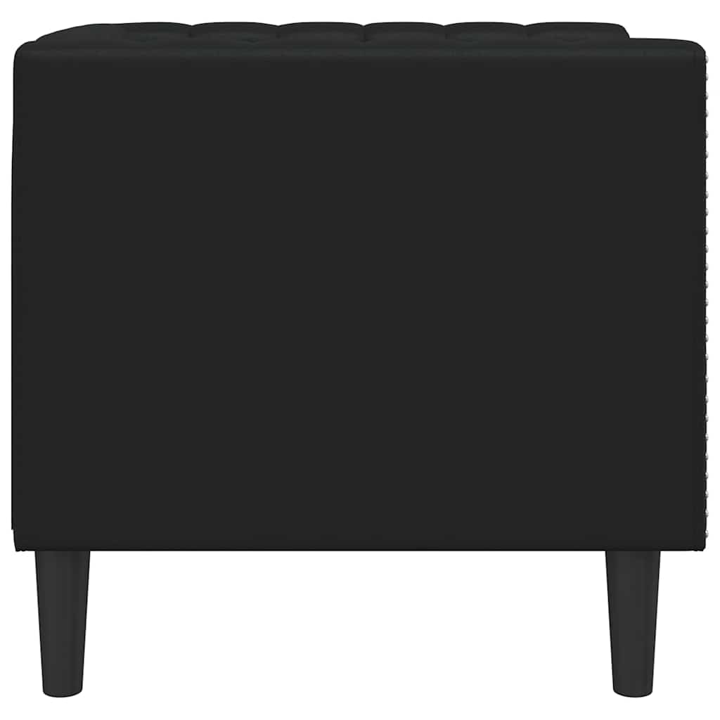 Vidaxl Chesterfield Armchair, Black, Upholstered In Faux Leather