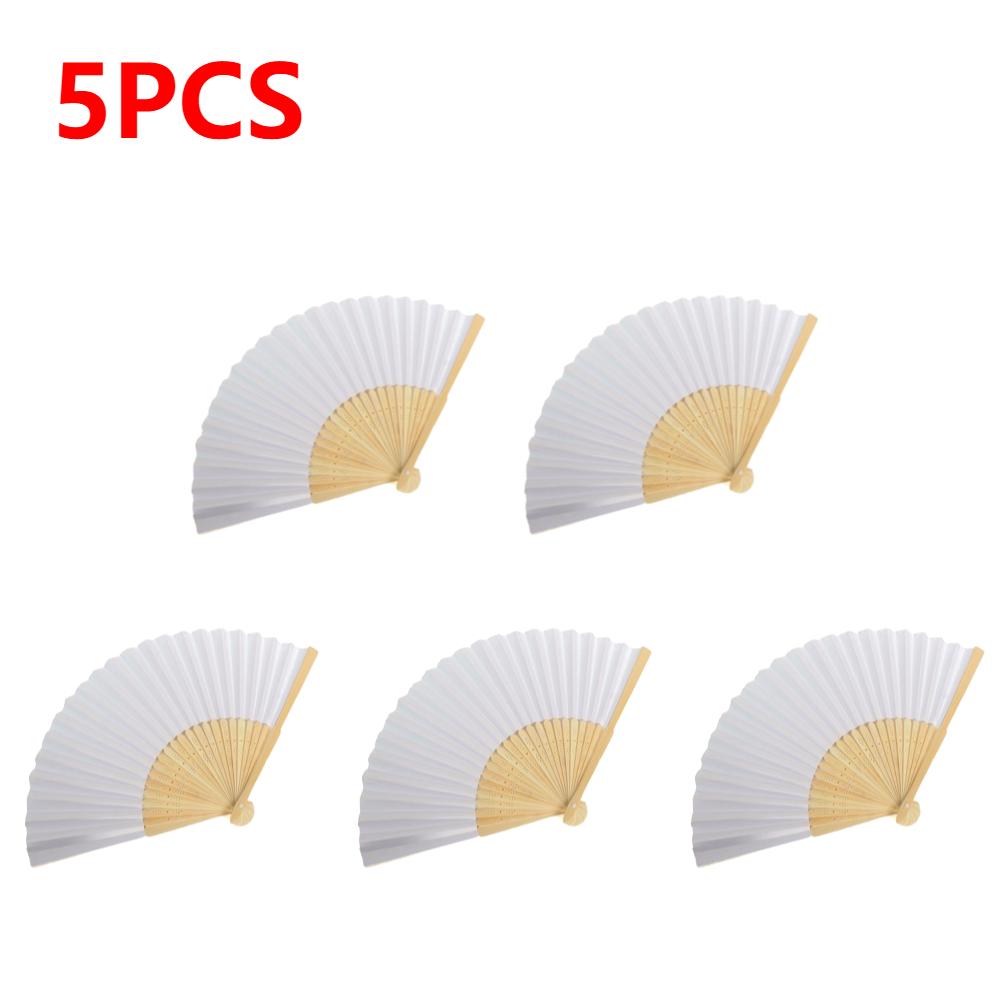 1-50PCS DIY Paper Bamboo Folding Fan Adults Children's Calligraphy Painting Practice Blank White Folding Fan Wedding Gifts