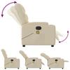 Vidaxl Reclining Massage Armchair, Cream, Fabric Upholstered