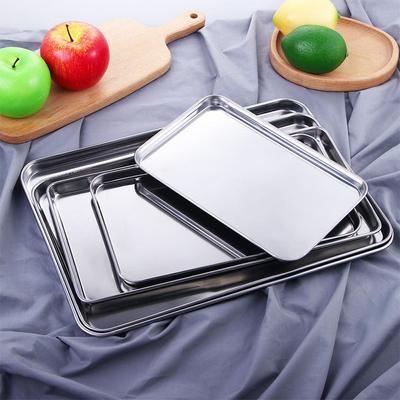 Bread Stainless Steel Fruit Plate Heavy Duty Anti-rust Loaf Pan Cookie Sheets Cake Dish Baking Tray