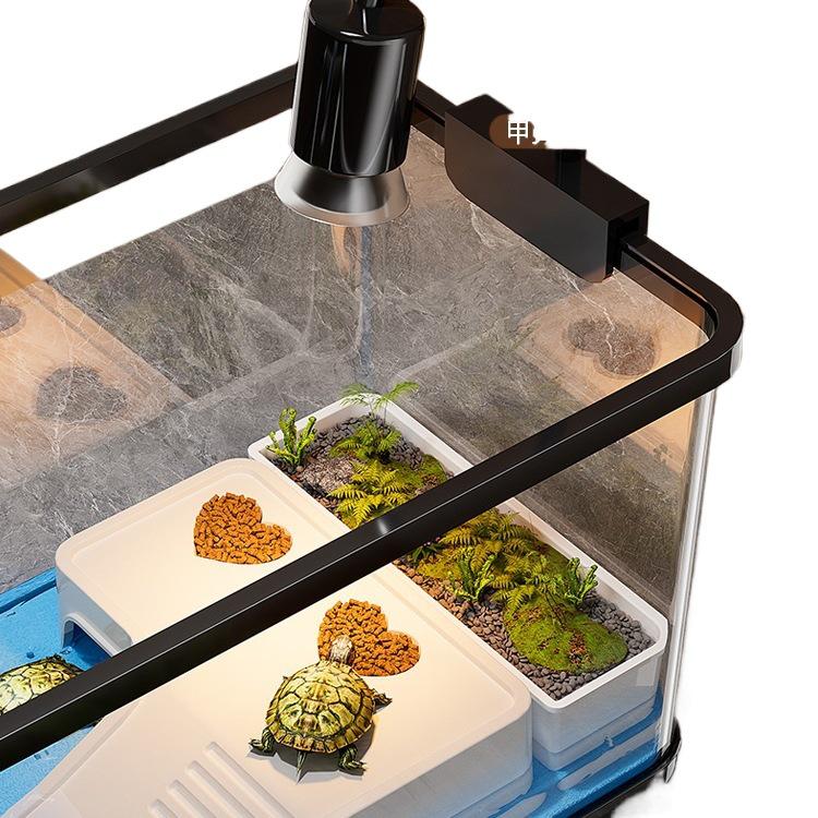 Small Turtle Tank Ecological Desktop Villa with Sun Deck for Brazilian Breeding