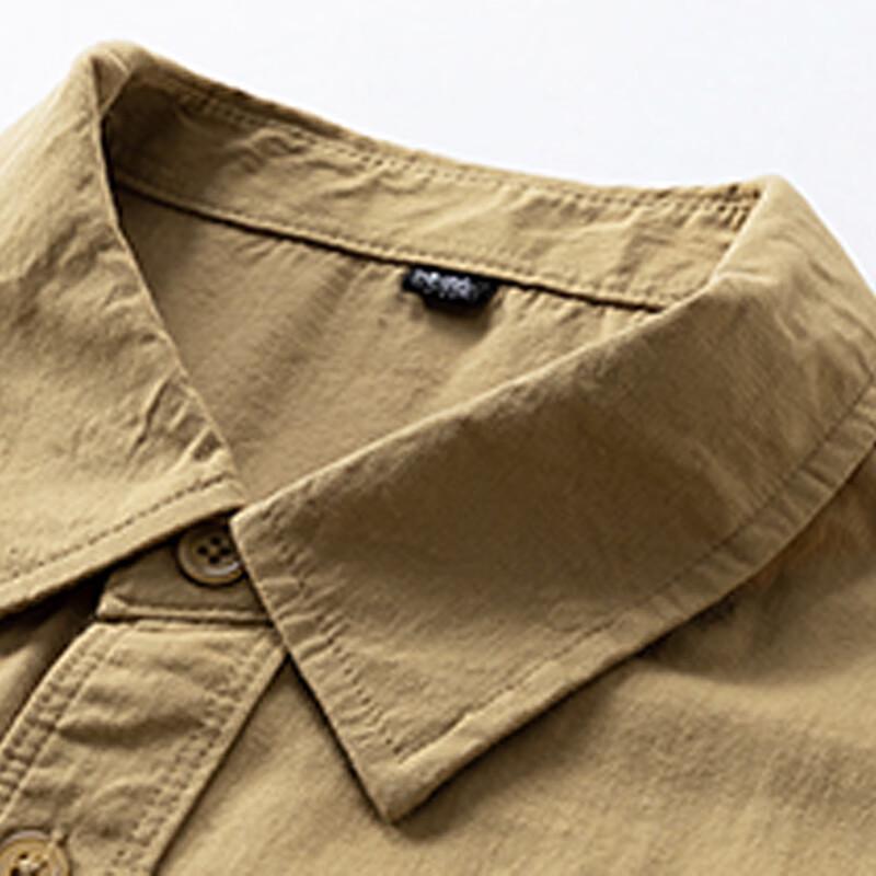 MiiOW Men's Business Casual Solid Long Sleeve Shirt