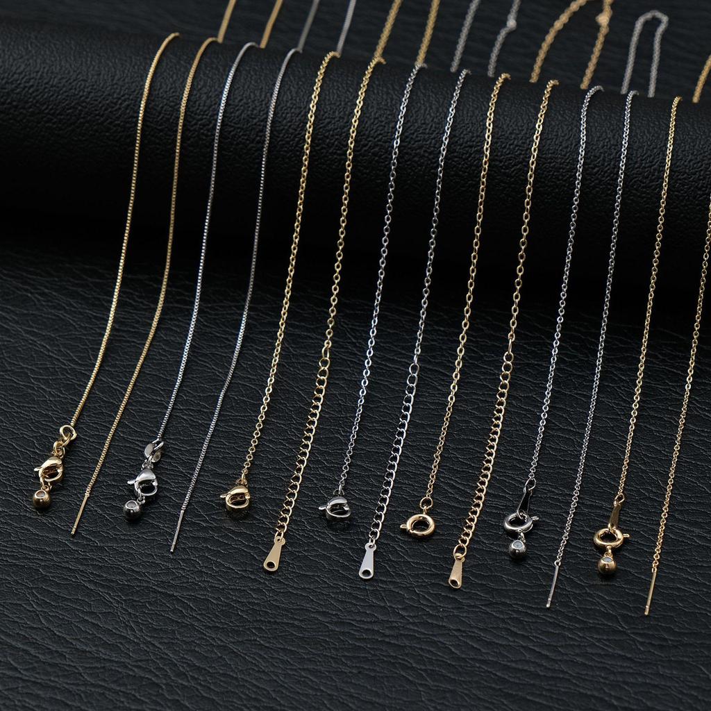18K Adjustable Pin-Style O-Chain Necklace for DIY Pearls.