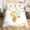 Cute Milk Cow Bedding Set King Cartoon Animal Duvet Cover Botanical Floral Comforter Cover Microfiber Farmhouse Bedspread Cover